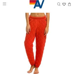 Quilted Aviator Nation Sweatpants Red
